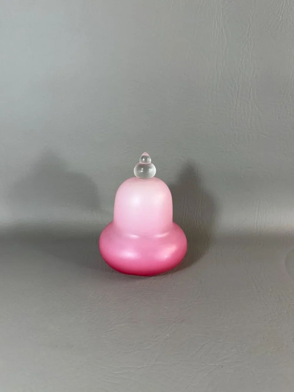 Rare Unpainted Fenton Burmese Glass Bell Satin Finish Pink Vintage Collectible